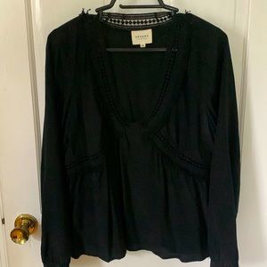 Sézane black silk blouse size 42